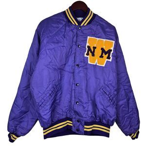 Vtg 70s 80s Colby's Projock Letterman Jacket NM New Mexico Purple Yellow XL USA